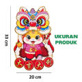 rainbow Hiasan Dinding Chinese New Year Tempelan Imlek 2025 Ular 3D Stiker Pintu Kaca Sticker CNY. 