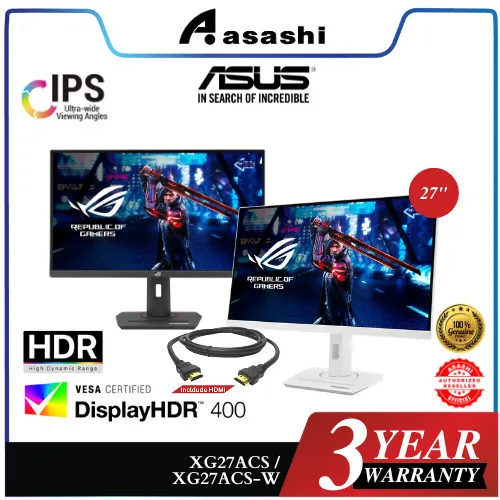 Asus ROG Strix XG27ACS / XG27ACS-W / XG27ACMES 27" Fast IPS 180Hz 1ms 2K HDR400 Gaming Monitor (HDMI, DP, AUXO, USB-C)