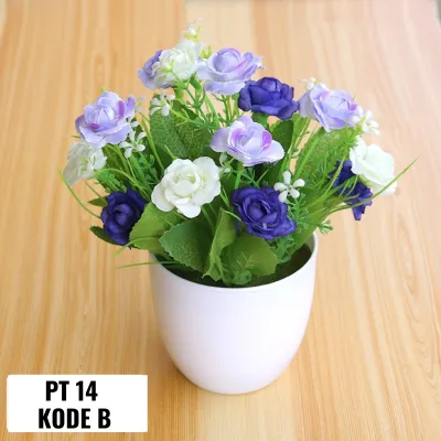 PT12PT13PT14 Pot Tanaman Hias Bunga Hias Plastik Ornamen Pot Bonsai Artificial Flower Decoration Tanaman Bunga Plastik Dekorasi Rumah