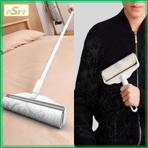 TSTT Lint Pet Hair Remover Roller Brush Long Handle Retractable Floor Roller Sticker Tearable Clothes Bed Sheet Dust Hair Removal Brush