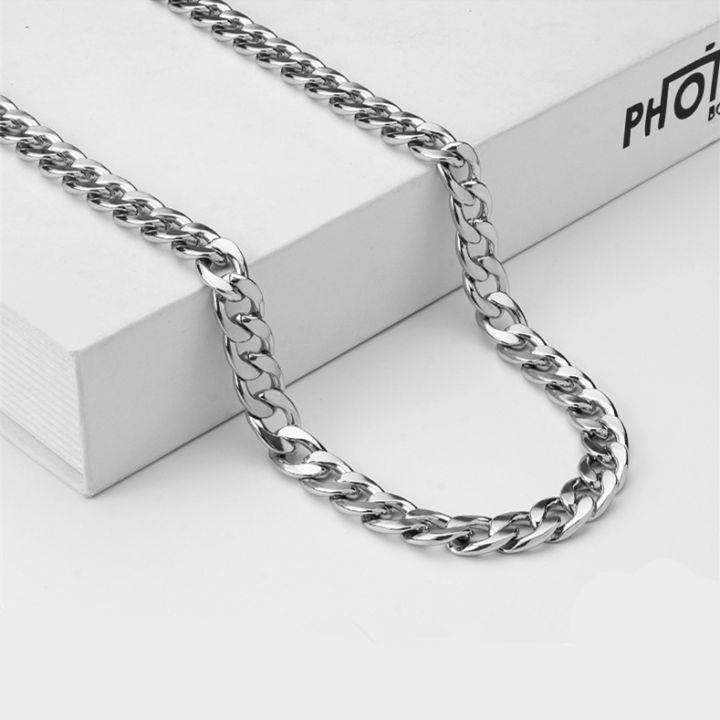 thumbnail image 2 of 10.5/12mm Curb Link Silver Tone 316L Stainless Steel Pet Dog Chain Collar Heavy 2 of 12