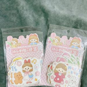 Giấy note ghi chú 100 tờ họa tiết FLOWER GIRL dễ thương Giấy nhắn văn phòng tiện lợi Set 100 miếng note không keo