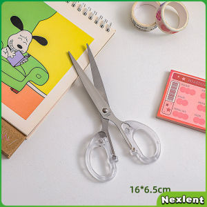 Nexlent DIY Stainless Steel Scissors Transparent Craft Scissor Stationery School Office Supplies