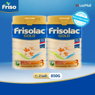 Combo 2 lon Sữa Bột Frisolac Gold 3 lon thiếc 800G cho trẻ từ 12-24 tháng tuổi