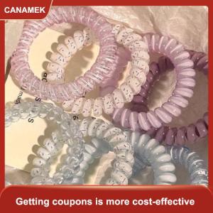 【CANAMEK】 4 cái của phụ nữ xoắn ốc tóc quan hệ điện thoại dây tóc dây tóc Vòng đàn hồi ban nhạc cao su scrunchies mũ nón Phụ kiện tóc