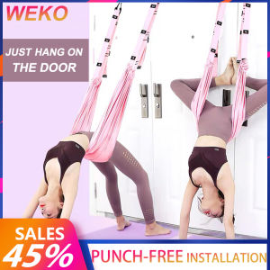 WEKO Yoga Rope Sports Stretch Belt Exercise Assist Resistance Band Strap Extension Tape Splits Lower Waist Trainer Color:Green/Pink/Purple
