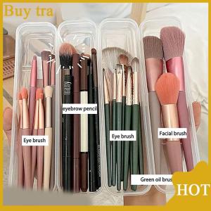 [Buytra] Makeup Brush Organizer Transparent With Cover Eyebrow Pencil Boxes Portable Women Cosmetic Storage Organizer Makeup Tools