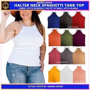 Plus Size L-XL 2XL-5XL Halter Spaghetti Sando Sleeveless Tank Top