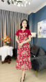 Đầm Trung Niên [ Linh Trà ] (TM 1809) Bigsize Màu Sắc Trẻ Trung Tươi Sáng Cao Cấp Tối Giản Họa Tiết Sang Trọng  Đi Tiệc Cho Mẹ Cho Cô. 