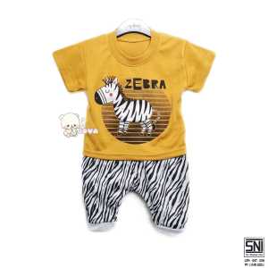 BAJU BAYI ECER CASUAL KASUAL SETELAN ANAK LAKI-LAKI HEWAN ZEBRA SETELAN ANAK
