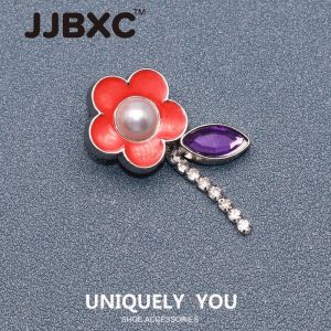 JJBXC CHARMS Khóa giày Phụ kiện giày Kết cấu kim loại Hoa DIY Phụ kiện giày thời trang