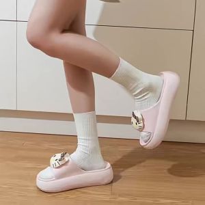 [Free Shipping] KT Cat Thick-Soled Outdoor Flip-Flops Womens High-Heeled Casual Sandals Ladies Beach Shoes Home Slippers for Women