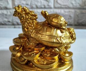 เต่ามังกรแบกลูกสีทอง 1 คู่ งานสวยงามมาก