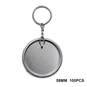 100PCS DIY Badge Button Material 58mm Key Chain Parts With Metal Cover For Button Maker Machine