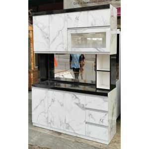 (FREE ONGKIR) Lemari Piring  / Rak Sayur/ Lemari Sayur/ Rak Piring FULL HPL 4 Pintu