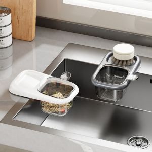 DECORATE X Portable Kitchen Sink Drain Basket Suction Cup Sink Residue Filter Tool Drain Rack Gifts Large Capacity Sink Separation Leftovers Tea Rack
