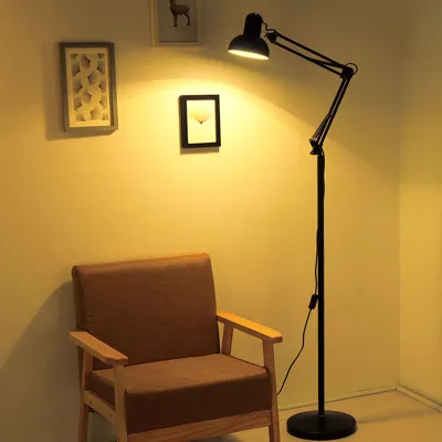 【COD+ Buy one get two free 】LED floor lamp eye protection metal adjustable vertical floor lamp shade with long support lamp shade with flexible swing arm suitable for living room study office