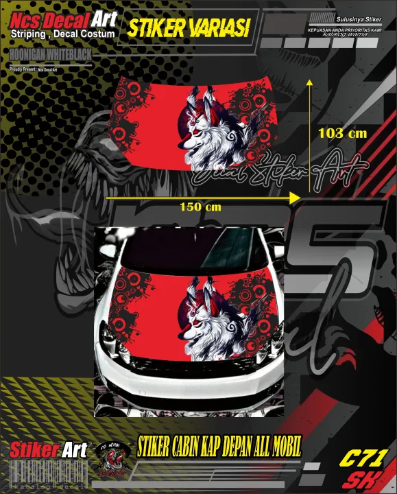Sticker Kap stiker decal cap mobil stiker kap depan mobil sticker bemper mobil ...