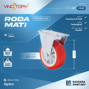 Roda Caster Etalase Troli Lemari Merah Nylon Nilon Mati Hidup Rem 2 25 3 Inch