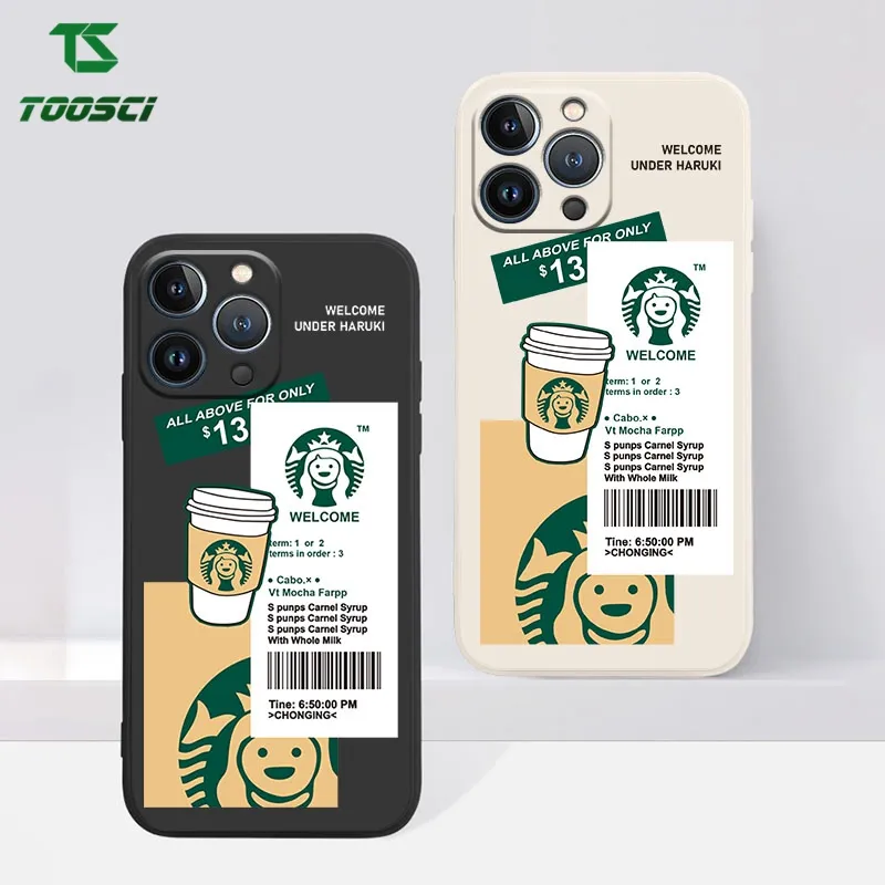 Cute Creative Label Cartoon Starbucks Coffee Phone Case HP Soft