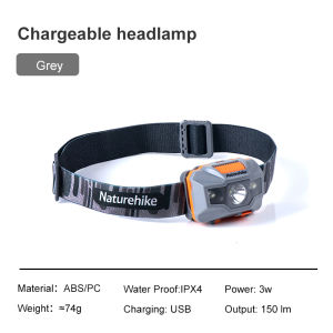 Naturehike Outdoor Lightweight Rechargeable Sensor Headlamp Strong Light LED Intelligent Long-lasting Life Light Lamp