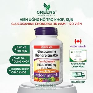 Viên Uống Hỗ Trợ Khớp Sụn Webber Naturals Glucosamine Chondroitin MSM - Greens Beauty