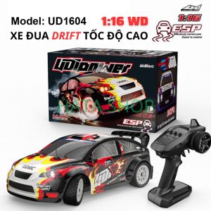 Xe Đua Drift UD1604 Tốc Độ Cao 40km/h Điều Khiển Từ Xa UDIPOWER Tỉ Lệ 1:16 4WD 2.4G mô hình xe điều khiển từ ca tốc độ cao động cơ chổi than