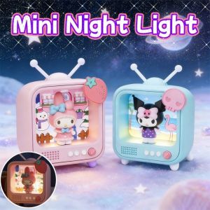Sanrio Night Light Kuromi Miffy Cute Desk Lamp Luminous Tabletop Decor Ornanment Birthday Gift