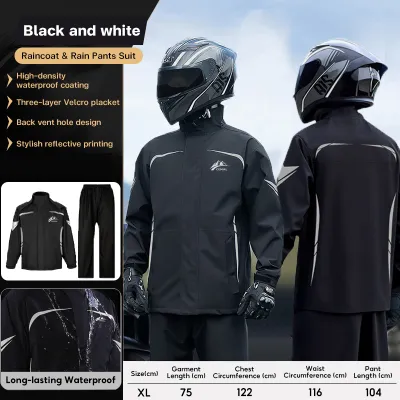 Kapote Terno Motorcycle Raincoat Double Layer Makapal Waterproof Reflective Strip Unisex Rider