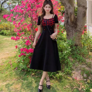 korean outfit red dress polo dress for woman Casual formal dress elegant midi dress for church