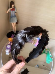 Băng đô cài tóc thắt bím xoắn tóc giả có răng cài bờm bím tóc tết rối phong cách Hàn Quốc