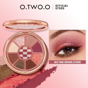 O.TWO.O Eyeshadow Palette 9 Colors High Pigment Long Lasting Matte& Shimmer Velvety Smooth Texture