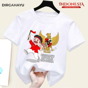 DIRGAHAYU HUT RI KE 80 2025 BAJU KAOS ANAK LAKI-LAKI DAN PEREMPUAN USIA 1-10 TAHUN