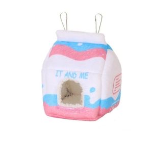 AZDH Vải nhung Tổ bông cho chuột hamster Đã được làm dày Ấm áp Võng treo cho thú cưng Dễ thương Chống cắn Nhà ẩn náu cho chuột hamster Mùa đông