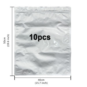 50PCS Reusable Aluminum Foil Mylar Bag with Zipper Food Storage Dispenser Mylar Bags Sealable Freezer Pouche Kitchen Organizer Refrigerator Fresh-keeping Bag Food Vacuum Packaging Bags for Fruits & Vegetables Milk Meats Rice