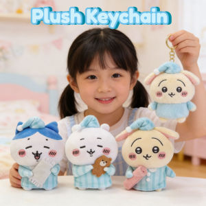 Chiikawa Sleepwear Plush Keychain Cute Hachiware Usagi Plush Doll Toy Backpack Pendant Gift