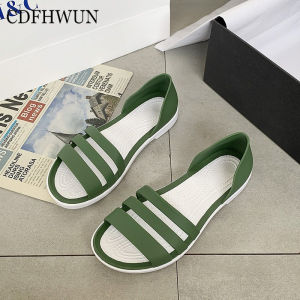 CDFHWUN Sandals for Women Jelly Plastic Sandals Ladies Summer Soft Bottom Mom Flat Beach Sandals and Slippers Women Shoes