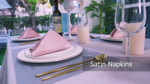 10pcs satins vuông Khăn ăn cho đám cưới sinh nhật bữa tiệc Halloween Giáng sinh khăn tay bảng ăn tối khăn ăn vải