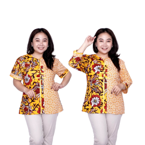 Blouse Batik Big Size Wanita Atasan Batik Lengkap S-M-L-XL-2L-3L-4L-5L-6L-7L Model Blus Jumbo Seragam Batik / Atasan Formal Kantor Wanita / Pakaian Seragam Batik Kerja Wanita / Pakaian Batik Kekinian LD 140 Model Terkini Modern Terbaru