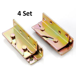 4 Set Bed Rail Bracket Thickened ​Double Hook Bed Frame Fixing Connecting Furniture Hinge