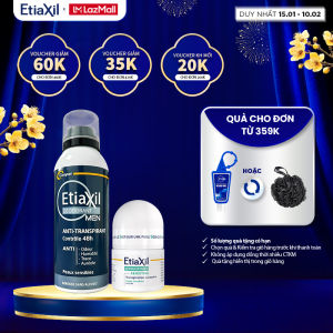 Combo Xịt Khử Mùi Etiaxil Hàng Ngày Etiaxil Men 150ml Và  Lăn Khử Mùi Ngăn Mồ Hôi Etiaxil 15ml