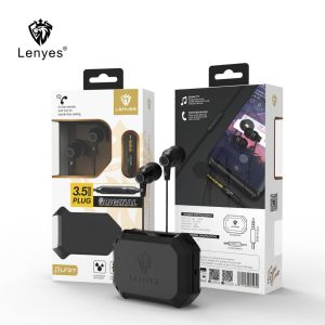 Headset Lenyes LF37 stereo HIFI METAL EXTRA BASS music telfon gaming daily earphone with microphone original
