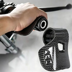 【Buy 1 Take 2】Universal Motorcycle Throttle Grip Booster – Carbon Fiber Assist Clip with Finger Support Handle Grip Assist Right Side Control