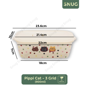 Snug Ceramic Material Food Container With 3 Partition Food Storage Cute Design Silicone Seal Cover