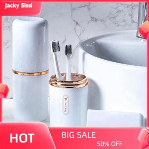 Jacky Travel Portable Toothbrush Cup Bathroom Toothpaste Holder Storage Case Box Organizer Travel Toiletries Storage Cup New Creative