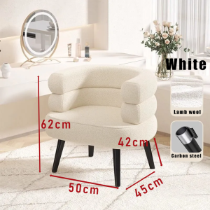 ALIVIA.Lambswool Chair Lazy Sofa Chair Vanity Chair Balcony Lounge Chair Dressing Chair