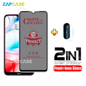 PAKET 2in1 Anti Gores Layar Privacy Xiaomi Redmi 88A8A Pro Free Tempered Glass Camera Lens