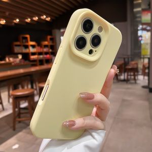 Luxury Liquid Silicone Case for iPhone 17 16 Pro Max Plus Soft Cover for iPhone 11 12 13 14 15 17 Air With Camera Control Button