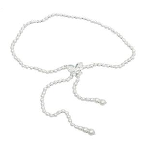 Womens Butterfly Pearls Waist Chain Bohemia Beaded Waist Girdle Butterfly Charm Waist Belt Wearable Body