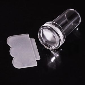DORISNA Transparent Nail Stamper with Scraper Jelly Silicone Stamp for French Nails Manicure DIY Nail Art Stamping Kit Stencil Template Stamper Scraper